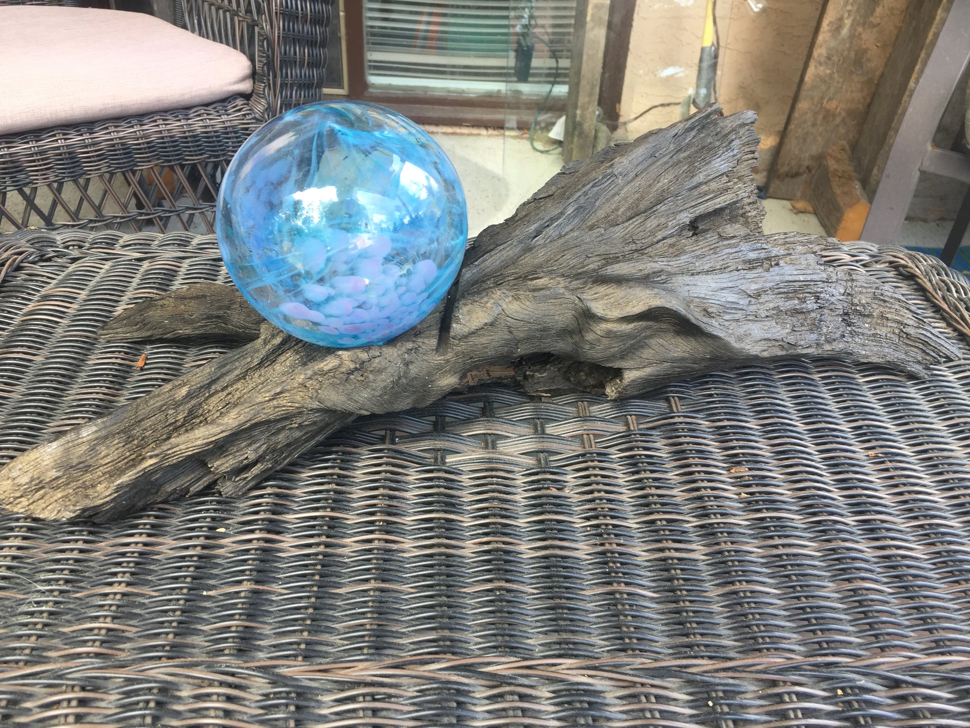 Blue Orb Center piece bronze finish