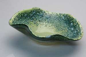 Think Green Speckle wavy bowl