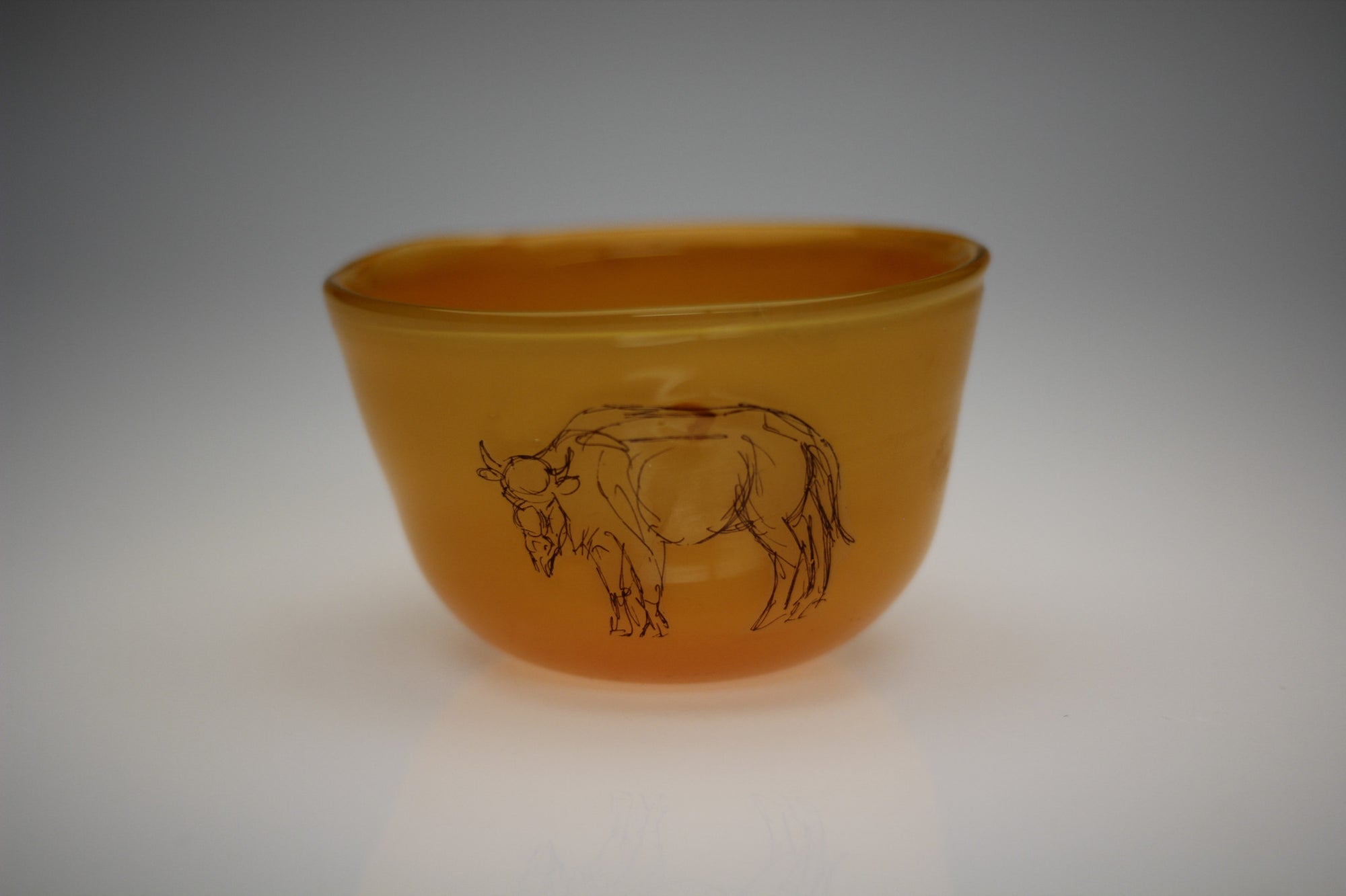 Hope-Orange Glass Blown Bowl