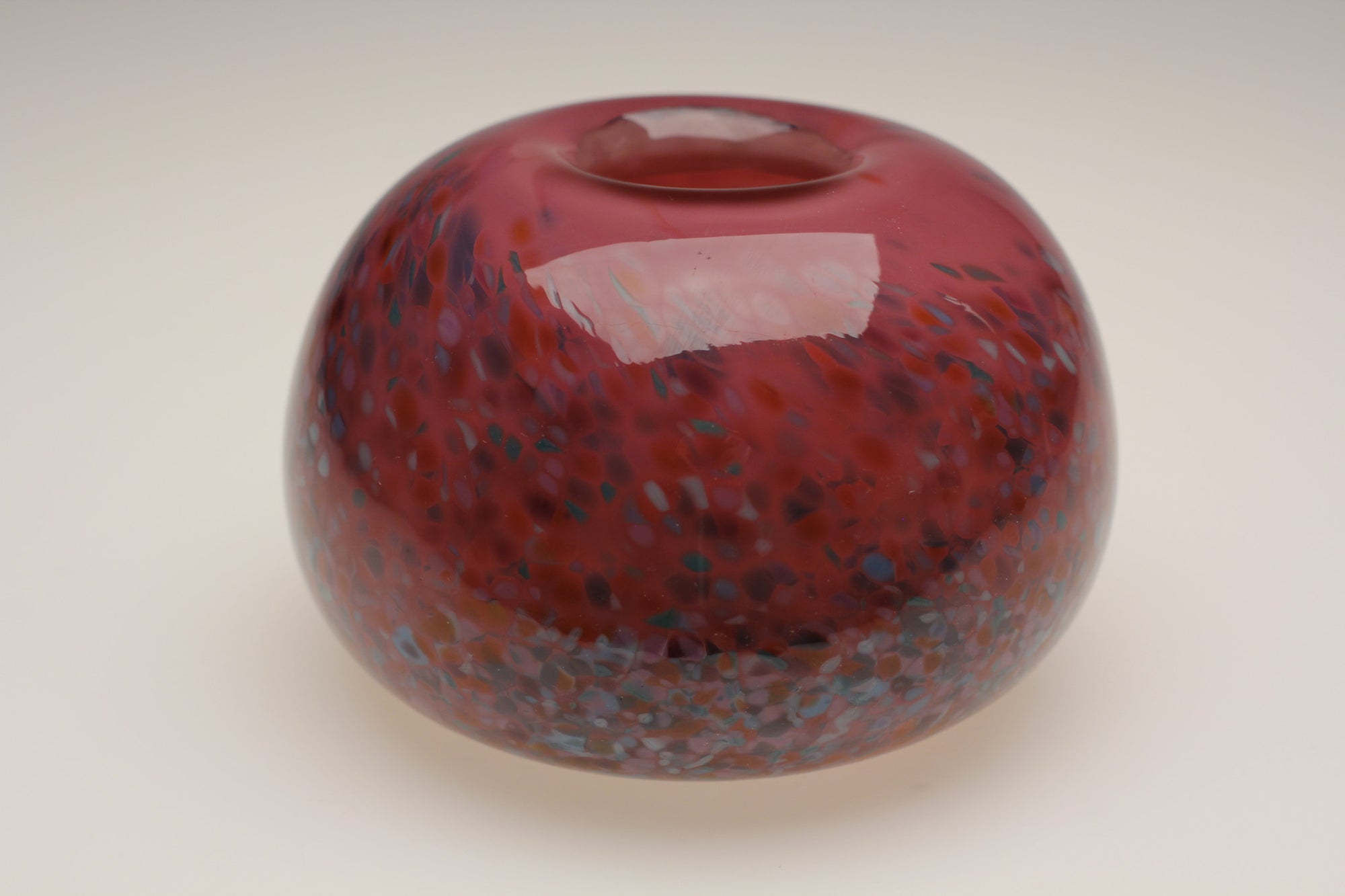 Pink Peacock closed bowl vessel